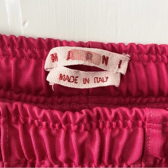 Marni Made In Italy Hot Pink Bunny Rabbit Drawstring High Waisted Flare Pants 40 - Picture 3 of 16